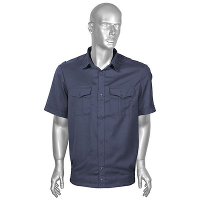 Рубашка мужская (кор.рук.) синяя ткань Rip-Stop (к офисному костюму)