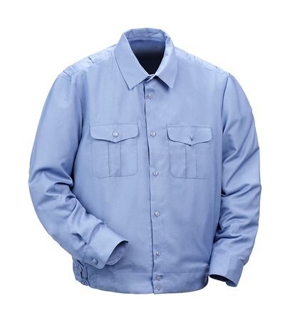 Рубашка форменная мужская (дл.рук), серо-голубая, РЖД