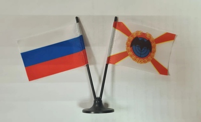 Миниатюрный двойной флажок РФ + Военной разведки (летучая мышь)